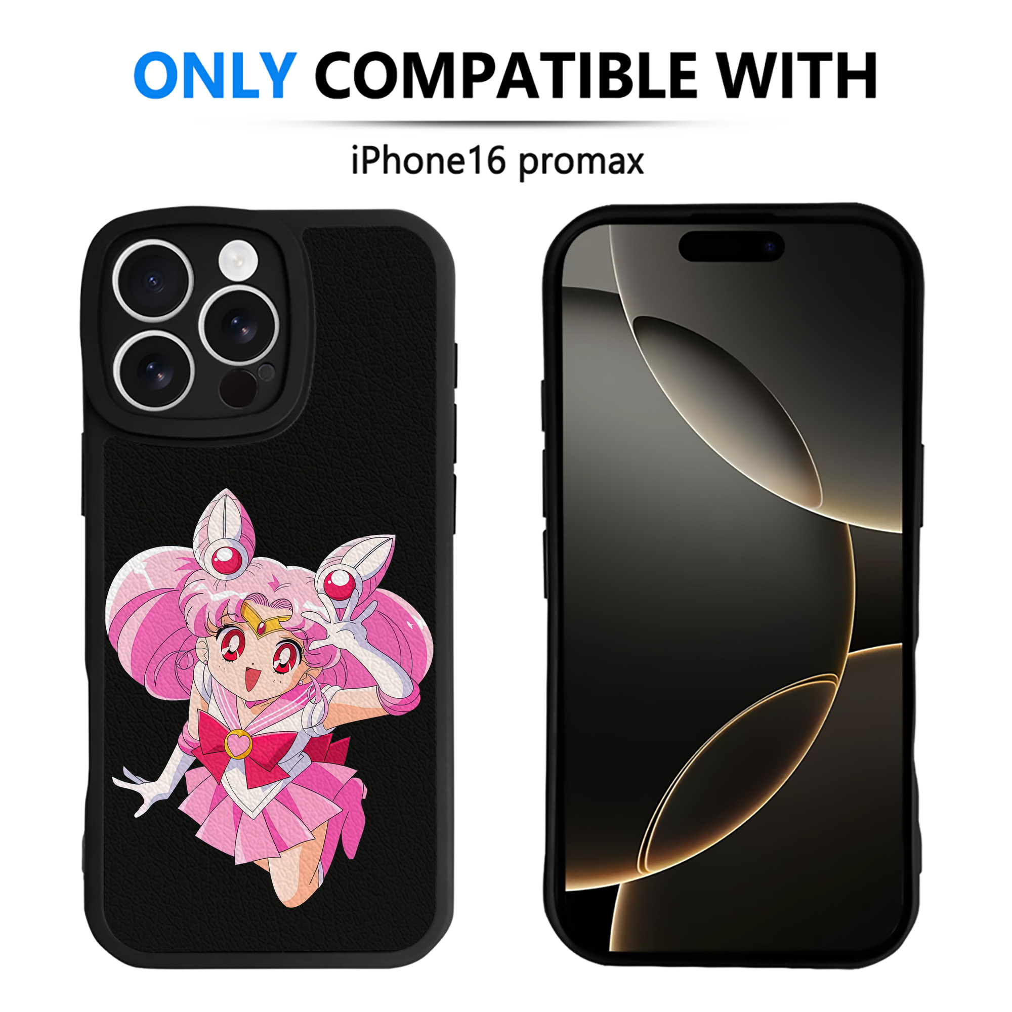 （画像用） 美少女戦士セーラームーン ちびうさ Sailor Moon Chibiusa Tsukino Usagi Small Lady Serenity 【iPhone 16シリーズ対応】シリコンスマホケース（レザー調） 材質：シリコン